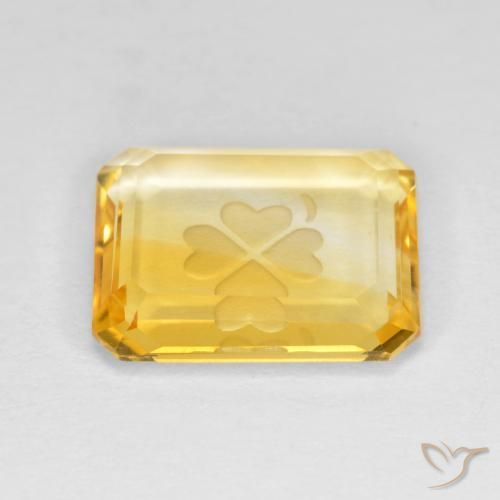 9,17 ctw natürlicher Mittelgold Citrin, Oktagonschliff, Transparent