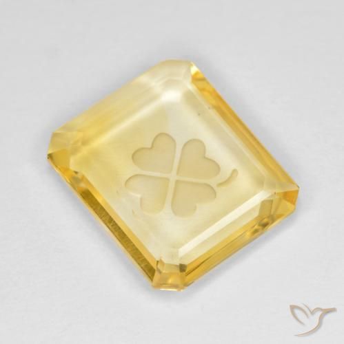 3.25ct Natürlicher Mittleres Gold Citrin, Smaragdschliff, Transparent