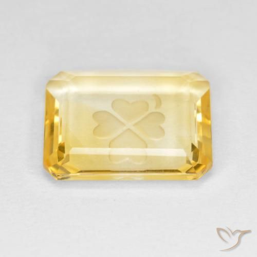 9,17 ctw natürlicher Mittleres Gold Citrin, Oktagonschliff, Transparent