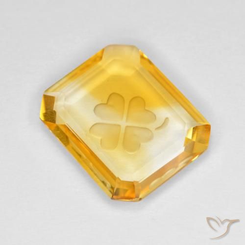 9,17 ctw natürlicher Mittelgold Citrin, Oktagonschliff, Transparent