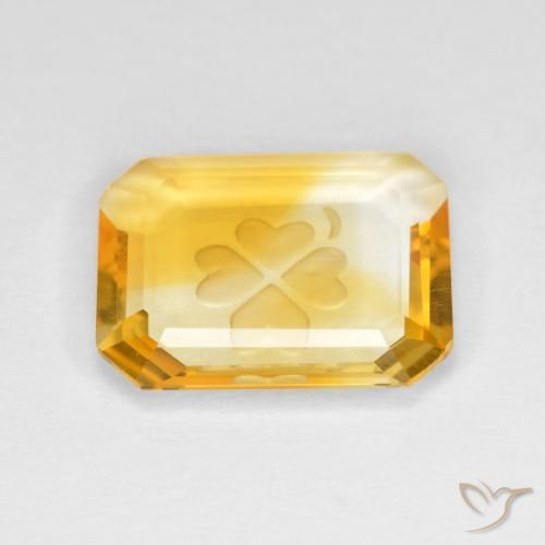9,17 ctw natürlicher Mittelgold Citrin, Oktagonschliff, Transparent