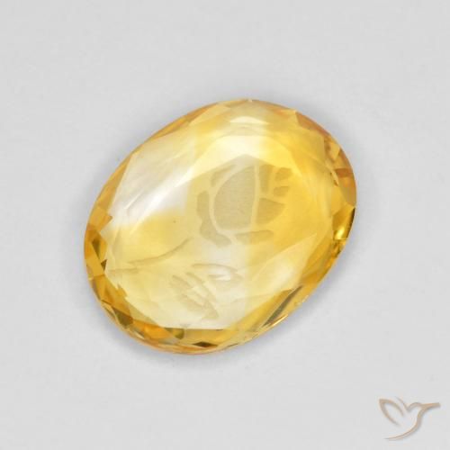 9,17 ctw natürlicher Helles Gold Citrin, Oval, Transparent