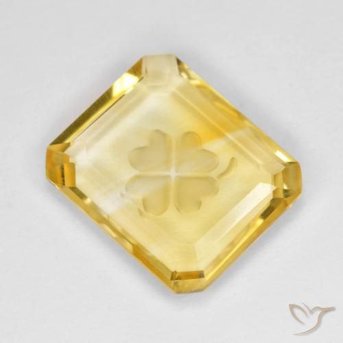 3.39ct Natürlicher Golden Citrin, Smaragdschliff, Transparent