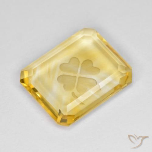 9,17 ctw natürlicher Mittleres Gold Citrin, Oktagonschliff, Transparent