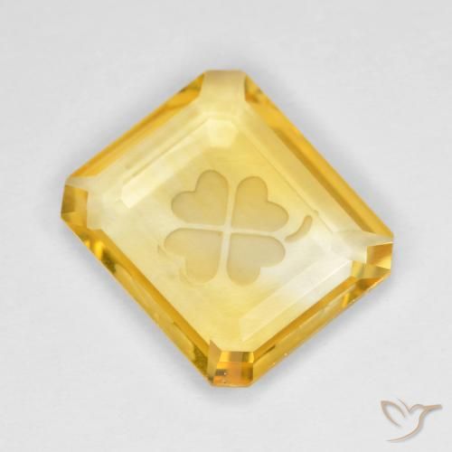 3.23ct Natürlicher Golden Citrin, Smaragdschliff, Transparent
