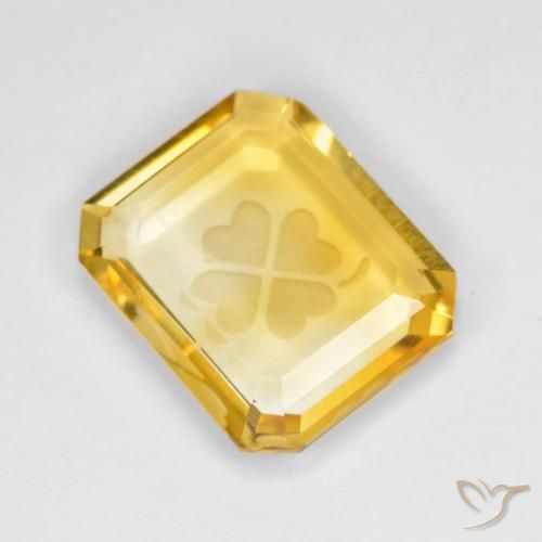 9,17 ctw natürlicher Mittleres Gold Citrin, Oktagonschliff, Transparent