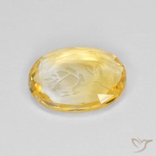 9,17 ctw natürlicher Helles Gold Citrin, Oval, Transparent