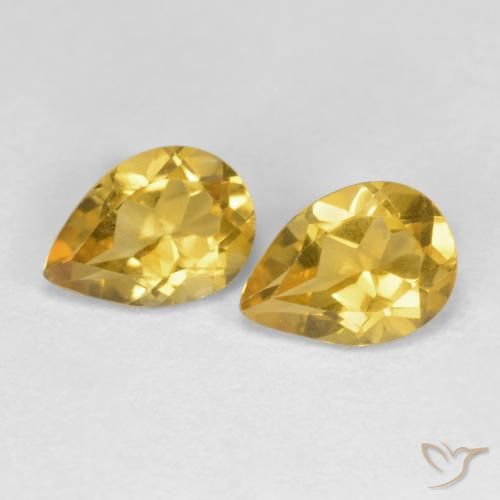 1.21ctw Natürlicher gold-orange Citrin, Birnenform, VS