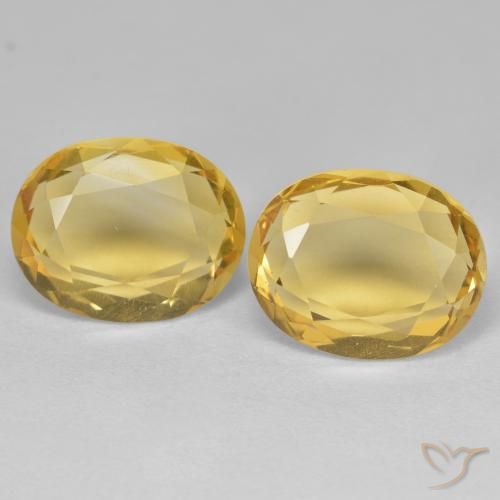 5.71ctw Natürlicher gold-orange Citrin, Oval, VVS-VS