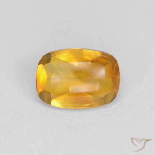 0.86ct Natürlicher Dunkelgolden Citrin, Kissen, Transparent