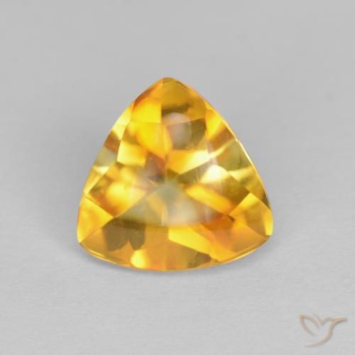1.61ct Natürlicher Dunkelgolden Citrin, Trillion, Transparent