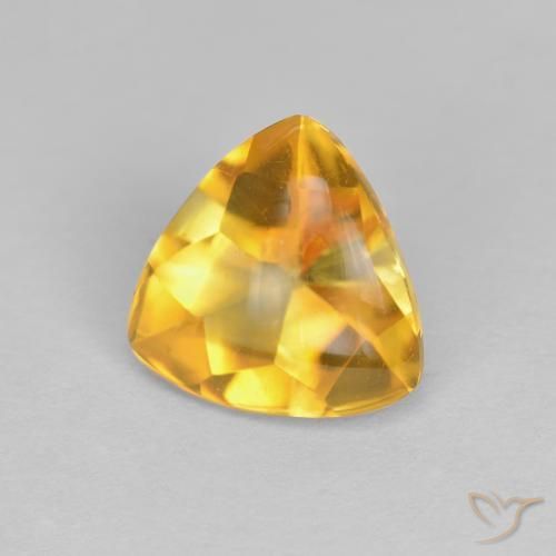 9,17 ctw natürlicher Dunkelgolden Citrin, Trillion, Transparent
