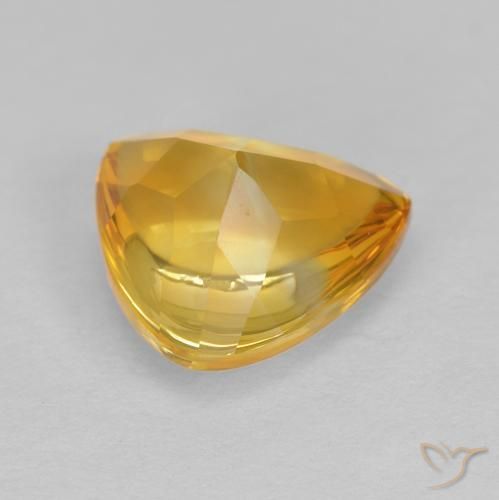 9,17 ctw natürlicher Dunkelgolden Citrin, Trillion, Transparent