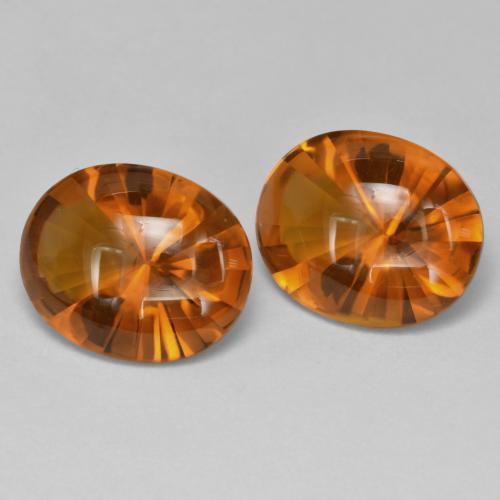 6.59 ct natürliche tieforange Citrin-Edelsteine, Oval Schliff, Transparent
