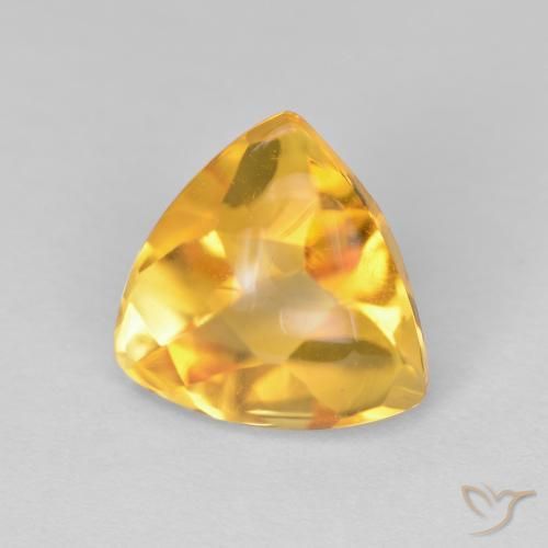 9,17 ctw natürlicher gold-orange Citrin, Trillion, Transparent