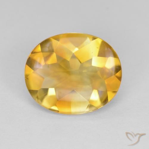 3.81ct Natürlicher Tiefes Goldorange Citrin, Oval, Transparent