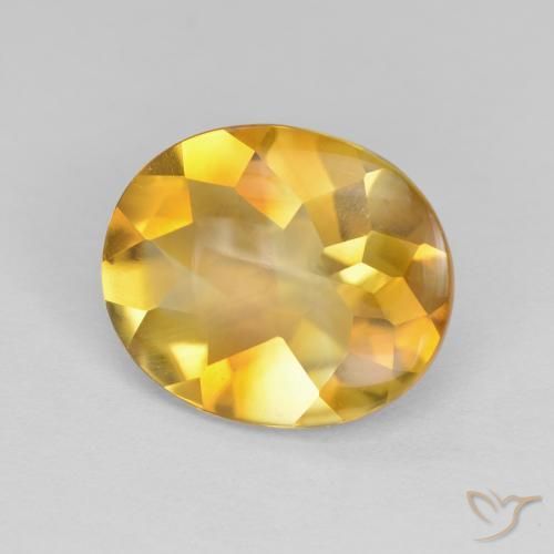 9,17 ctw natürlicher Tiefes Goldorange Citrin, Oval, Transparent