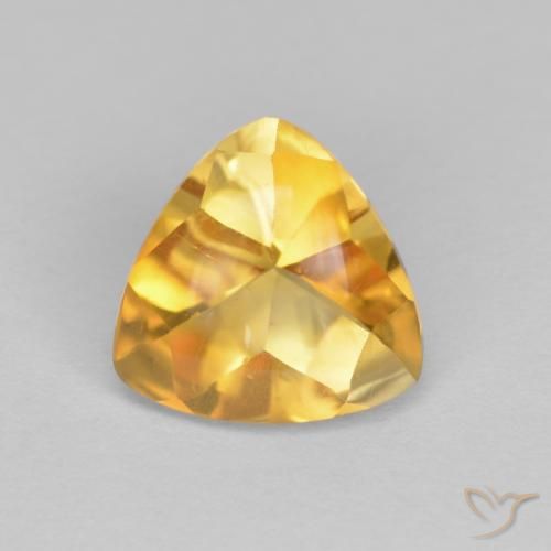 1.70ct Natürlicher Tiefes Goldorange Citrin, Trillion, Transparent