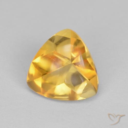 9,17 ctw natürlicher Tiefes Goldorange Citrin, Trillion, Transparent