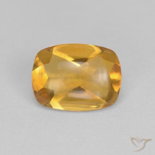 1.36ct Natürlicher Mittelorange Citrin, Kissen, Transparent