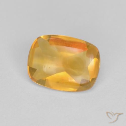 9,17 ctw natürlicher Tiefes Goldorange Citrin, Kissen, Transparent