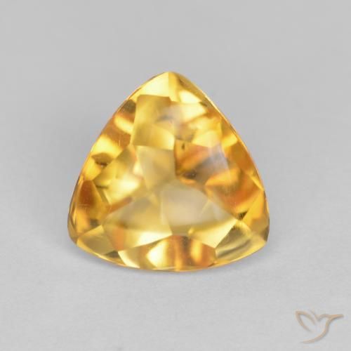 1.56ct Natürlicher Tiefes Goldorange Citrin, Trillion, Transparent
