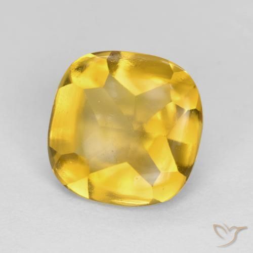 3.40ct Natürlicher Golden Citrin, Kissen, Transparent