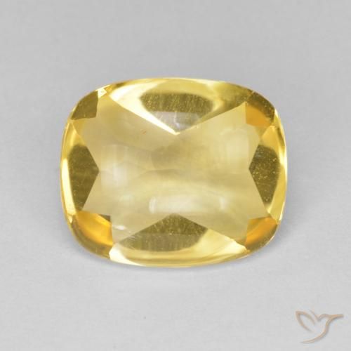 4.96ct Natürlicher Golden Citrin, Kissen, Transparent