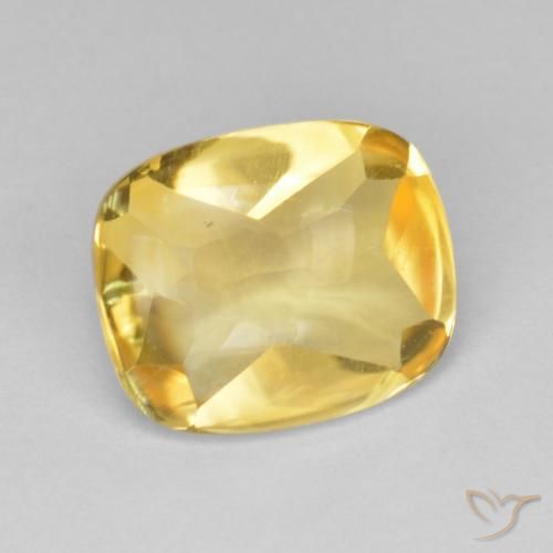 9,17 ctw natürlicher Golden Citrin, Kissen, Transparent