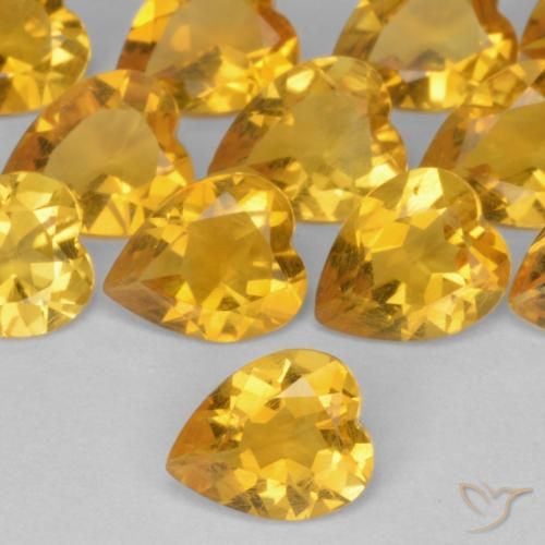 0.45ct Natürlicher Mittelgold Citrin, Herz, VS