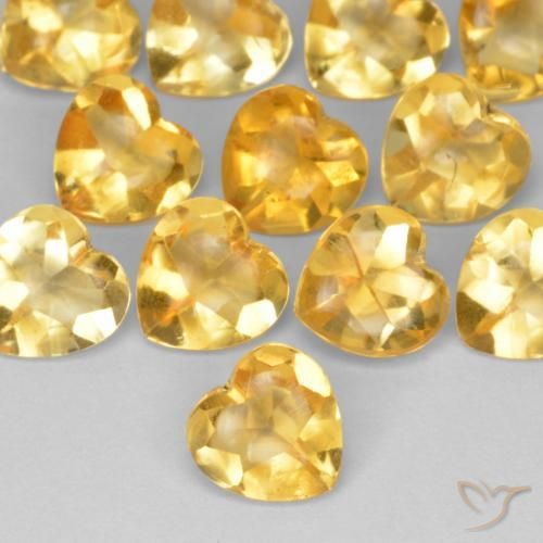 9,17 ctw natürlicher Tiefes Goldorange Citrin, Herz, Transparent