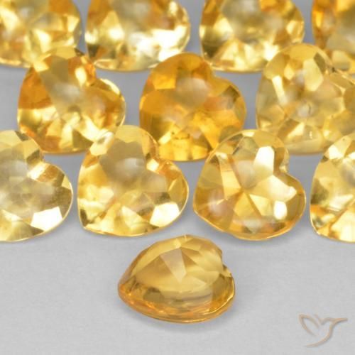 9,17 ctw natürlicher Tiefes Goldorange Citrin, Herz, Transparent