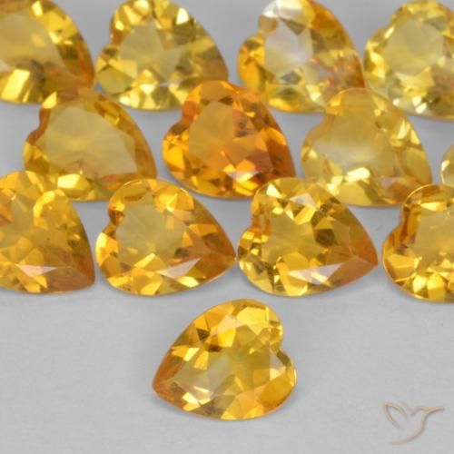 9,17 ctw natürlicher Tiefes Goldorange Citrin, Herz, VS