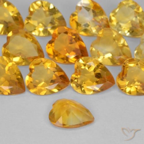 9,17 ctw natürlicher Tiefes Goldorange Citrin, Herz, VS