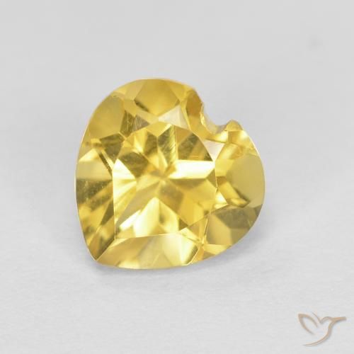 0.76ct Natürlicher Toskana Gelb Citrin, Herz, VVS-VS