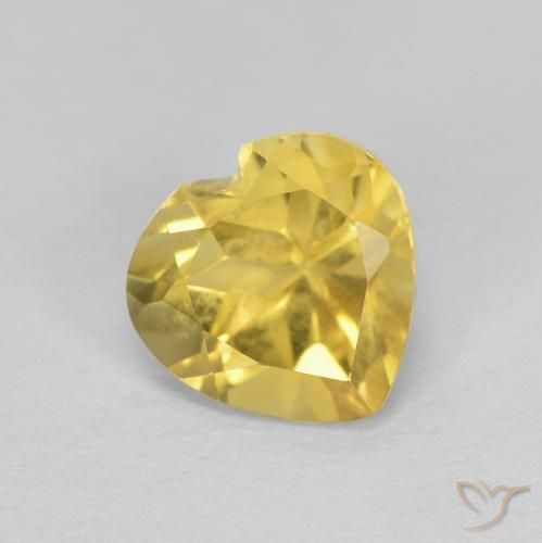 0.79ct Natürlicher Mittelgelb Citrin, Herz, VVS-VS