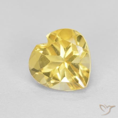 0.77ct Natürlicher Mittelgelb Citrin, Herz, VVS-VS