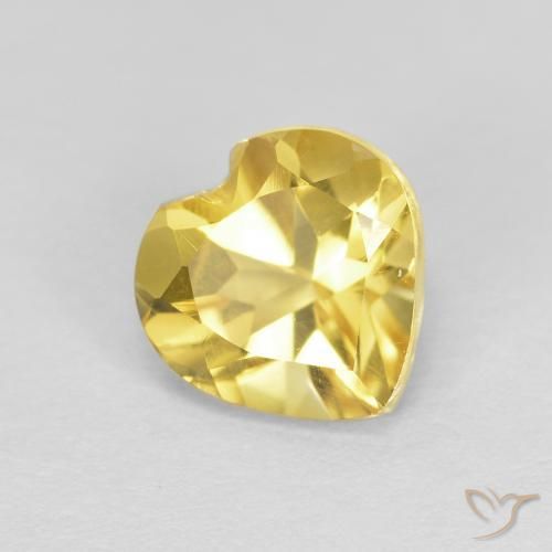 0.78ct Natürlicher Mittelgelb Citrin, Herz, VVS-VS, Photo A