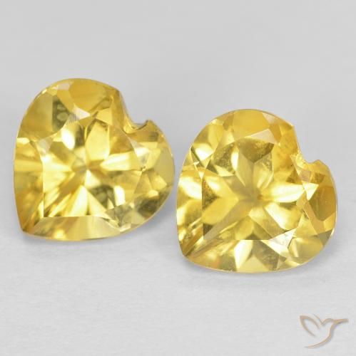 1.37 ct natürliche Mittelgelb Citrin-Edelsteine, Herz, VVS-VS