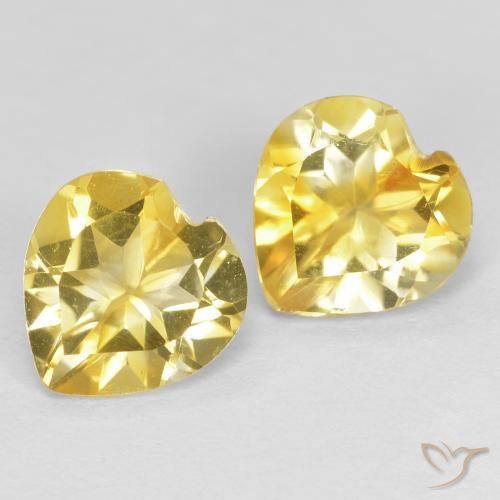 1.32 ct natürliche Hell Gold Citrin-Edelsteine, Herz, VVS-VS