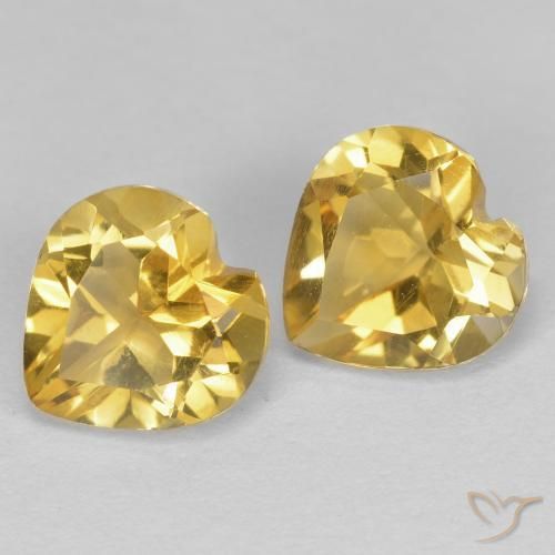 1.33ctw Natürlicher Mittelgold Citrin, Herz, VVS-VS