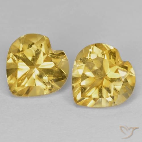 1.52ctw Natürlicher Golden Citrin, Herz, VVS-VS