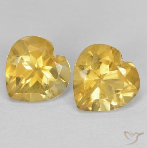 1.40ctw Natürlicher Golden Citrin, Herz, VVS-VS