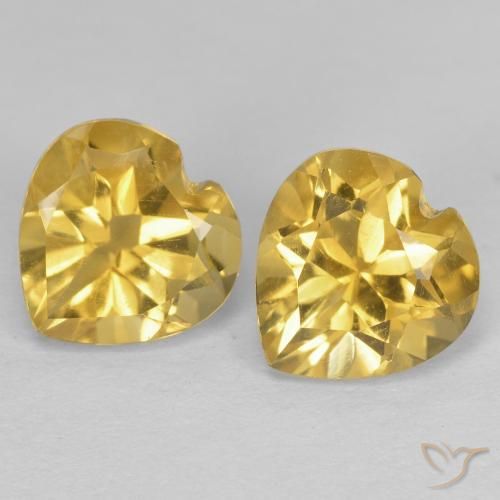 1.47 ct natürliche Tiefes Gold Citrin-Edelsteine, Herz, VVS-VS