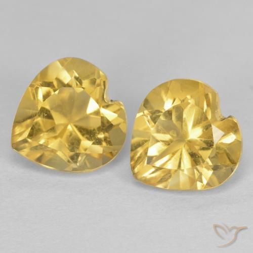 1.53ctw Natürlicher Golden Citrin, Herz, VVS-VS