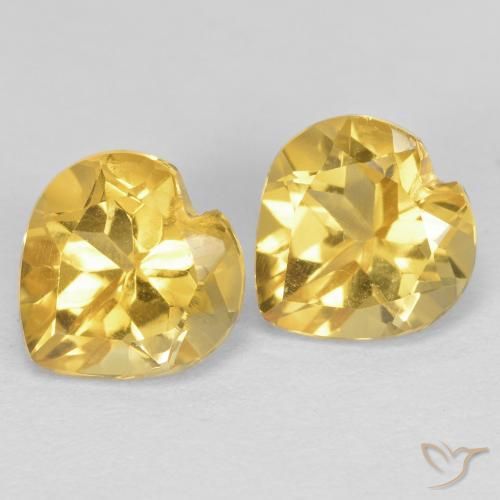 1.54ctw Natürlicher gold-orange Citrin, Herz, VVS-VS