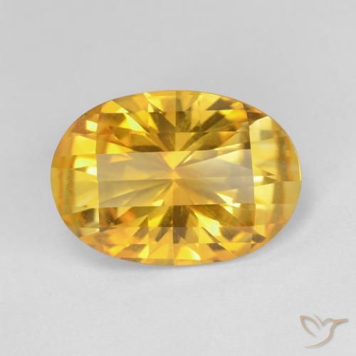 4.69ct Natürlicher Tiefes Goldorange Citrin, Oval, VVS-VS