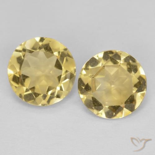 2.12ctw Natürlicher Helles Gold-Gelb Citrin, Runden, VVS