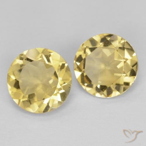 2.12 ct natürliche Helles Gold-Gelb Citrin-Edelsteine, Runden, VVS