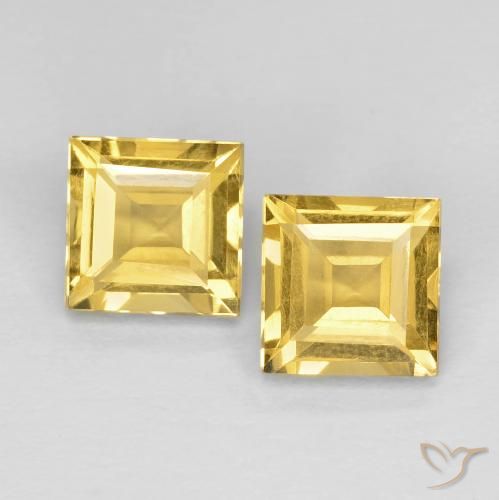 2.17ctw Natürlicher Golden Citrin, Quadrat, VVS-VS
